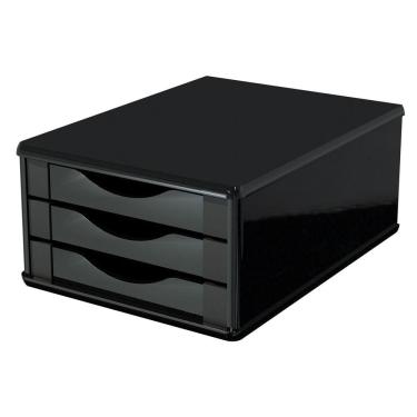 Imagem de Caixa Arquivo Gaveteiro Organizador de Escritório 3 Gavetas Madeira MDF para Documentos A5 A4