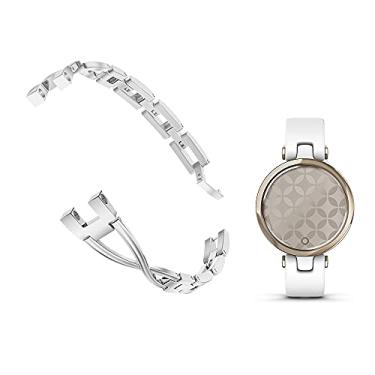 Imagem de C2D JOY Pulseiras de aço inoxidável compatíveis com relógio inteligente Garmin Lily pulseira de substituição X-style acessórios elegantes para mulheres - prata
