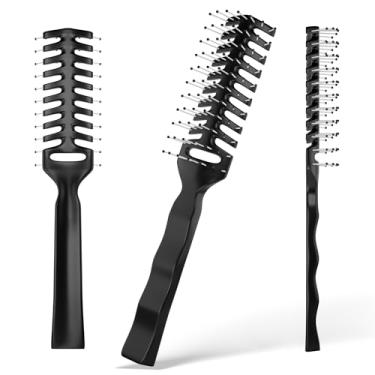 Imagem de Escova de cabelo ventilada preta incrível de 20 cm, pacote com 12 escovas de cabelo de plástico para mulheres e homens, escova de peruca, escova de cabelo para cabelos grossos, escovas para cabelo, escova ventilada para homens e mulheres