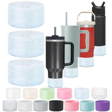 Imagem de 3 peças de silicone Stanley Cup Boot para Stanley Cup, bota Stanley para Stanley Tumbler 850 g 1,134 g e IceFlow 590 ml, 850 g e Hydro Flask 340-680 g, capa de silicone para garrafa de água inferior