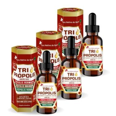 Imagem de Kit Com 03 - Tri Própolis (Verde, Vermelha e Marrom) Em Gotas 20ml Flora Nativa