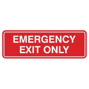 Imagem de Signs ByLITA Placa padrão apenas para saída de emergência - fácil instalação | Placa de parede ou porta durável (vermelha) - Pacote grande com 2