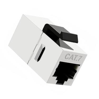 Imagem de CY Adaptador 10-Gigabit UTP CAT7 Keystone acoplador RJ45 fêmea para fêmea escudo 8P8C UTP STP Keystone acoplador em linha