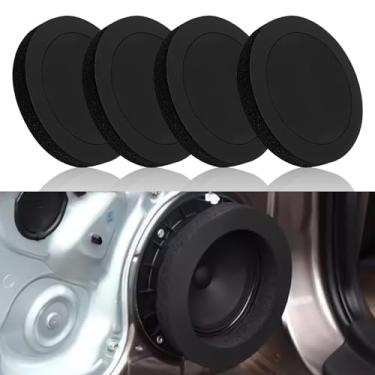 Imagem de Hirificing 4 peças de anéis de espuma de alto-falante de 16,5 polegadas, realçador de defletor de porta autoadesivo para som de áudio estéreo, kit de bloqueador de graves de acessórios de carro de