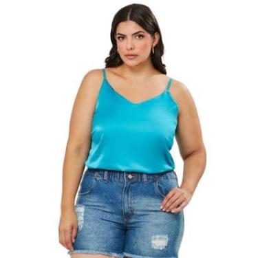 Imagem de Blusa Regata Blusinha Regatinha Alça Alcinha com Ajuste Cetim Verão Calor VL0614-Feminino