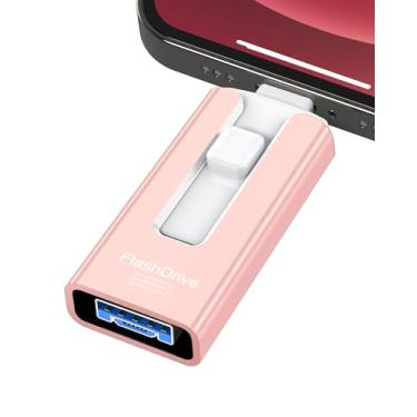 Imagem de Pen Drive USB de 512 GB, Memória Stick de Armazenamento Externo de Dados e Armazenamento de Dados Compatível com Telefones, Pad, Android, PC e mais Dispositivos (Rosa)
