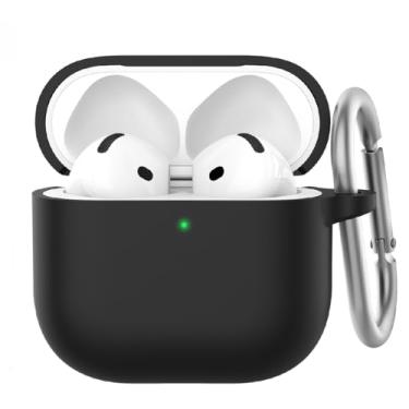 Imagem de Capa Capinha Premium Protetora Para AirPods 4 com Mosquetão (preto)