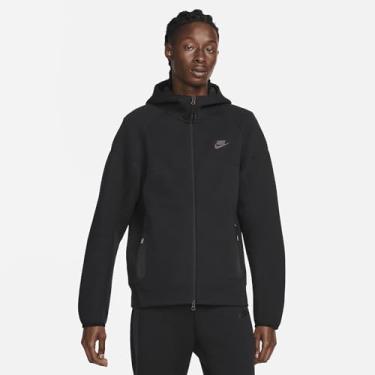 Imagem de Nike Moletom masculino Tech Fleece Windrunner (pacote com 1), preto/preto, Small Tall