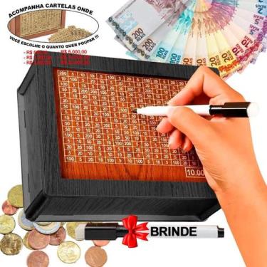 Imagem de Cofre Caixa Dinheiro Wood Box Japones Kakebo Desafio Preto - Indústria