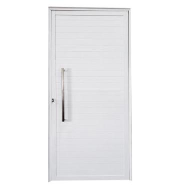 Imagem de Porta de Alumínio Lambril Branco com Puxador Linha 25 - DC, Direita,  