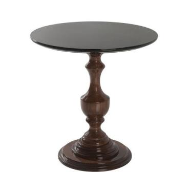 Imagem de Mesa Lateral Decorativa Para Sala de Estar Rialto 70x76 Imbuia/Preto G