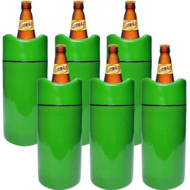 Imagem de Porta Garrafa Termico Litrao Camisinha Cerveja Bar Isopor 1L Kit 6 Uni