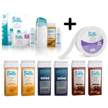 Imagem de Kit Depilação + 6 Ceras Variadas + Rolo Lenço Depil Bella