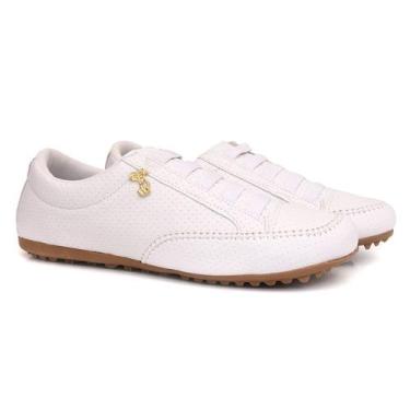 Imagem de Sapatênis Feminino Com Broche Branco Leve e Confortável Para Qualquer 