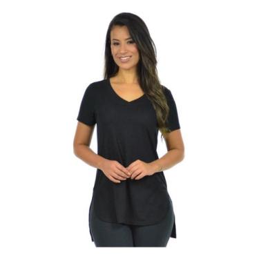 Imagem de Blusa Feminina Gola V Longa Camiseta Babylook Mullet - Vesttuario, Pre