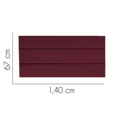 Imagem de Painel Estofada Turim 140 cm Casal Quarto para Cama Box Suede Bordô - 