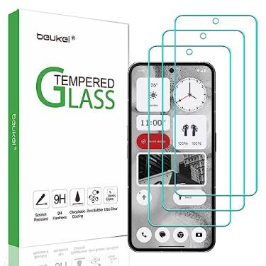 Imagem de beukei (Pacote com 3) Compatível com Nothing Phone (2) Protetor de tela de vidro temperado, sensível ao toque, compatível com capa, dureza 9H