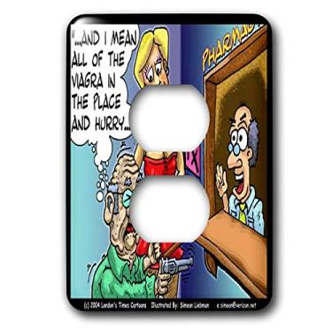 Imagem de 3dRose lsp_2330_15 cm Old Man Holds Up Pharmacy for Viagra 2 Plug Outlet Cover