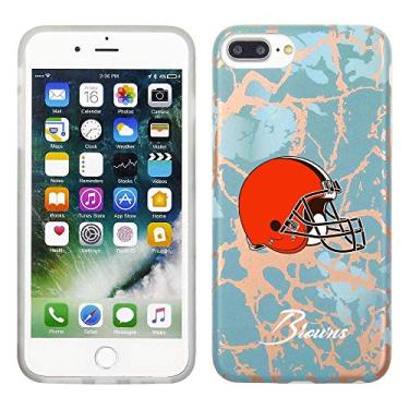 Imagem de Prime Brands Group Capa de celular para Apple iPhone 8 Plus/7 Plus/6S Plus - azul-petróleo/ouro rosa - licenciado pela NFL Cleveland Browns