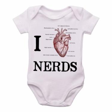 Imagem de body nenê criança roupa bebê I love nerds heart coração - Empório Dutr