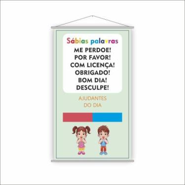 Imagem de Banner Pedagógico Sábias Palavras Ajudantes do Dia 120x65cm - PlimShop