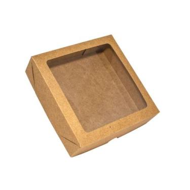 Imagem de Caixa com Visor S21 (15cm x 15cm x 4cm)  Kraft - 10 unidades - Assk - 