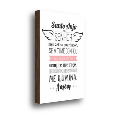 Imagem de QADR38-Quadro Decorativo Santo Anjo do Senhor Rosa 40x60cm - Meu Rodap