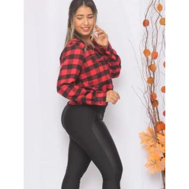 Imagem de Camisa Feminina Quadriculada manga Longa Xadrez flanelada - StilloModa