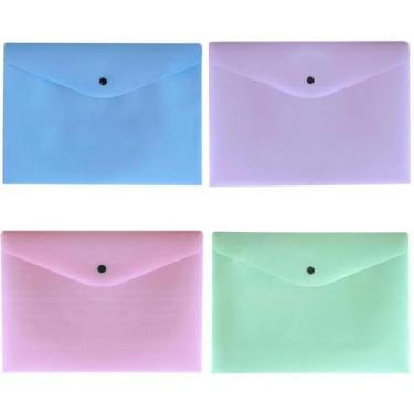 Imagem de PASTA Envelope A4  OFÍCIO Dello com botão, ROSA PASTEL