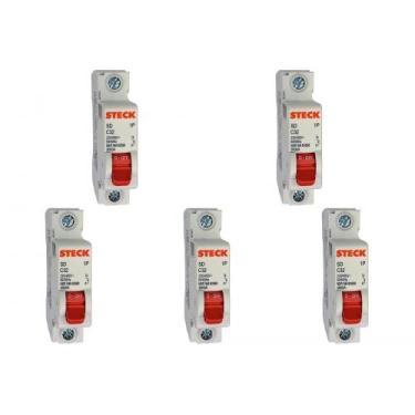 Imagem de Kit C/5 - Disjuntor Steck Din Unipolar 32A Sd61 C Sdd61C32