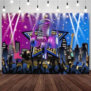 Imagem de AIBIIN 2,1 x 1,5 m, cenário de karaokê para festa, rock, rock, rock, fotografia, show, música, discoteca, karaokê, decoração de festa, banner, adereços para fotos