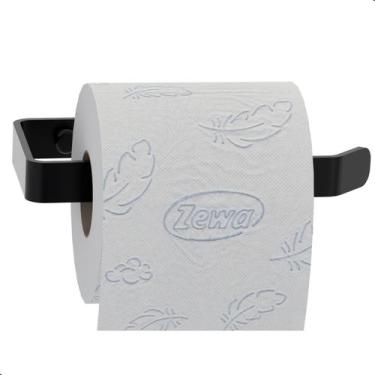 Imagem de Suporte Porta Papel Higiênico De Parede Preto Fosco Plus - MetalCromo