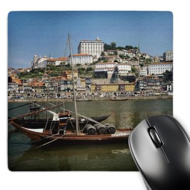 Imagem de Portugal, Porto, Barco com barris de vinho no rio Douro - Mouse pad, 20 x 20 cm (mp_189329_1)