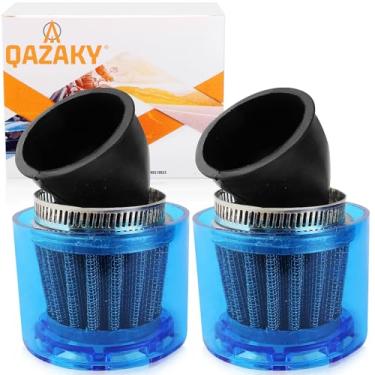 Imagem de QAZAKY 2 pçs 35mm limpador de filtro de ar 45 graus Bend Splash Proof Plastic Cover à prova d'água 50cc-90cc 110cc 125cc Motocicleta ATV Quad Scooter Go Kart Moped Pit Dirt Racing Pocket Bike Baja Tao