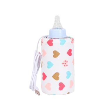 Imagem de Capa para manter a mamadeira aquecida, aquecedor de leite para bebê - Bolsa aquecedora de garrafas com tampa de isolamento para aquecedor de leite USB,de calor para leite com manga de aquecimento para