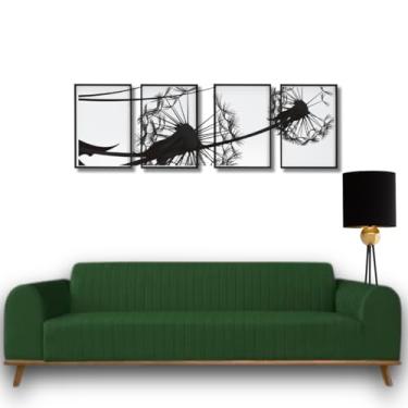 Imagem de Sofá Living Átila, 2,30 Metros, Design Retrô. (Veludo - Verde Musgo)