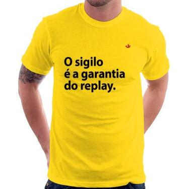 Imagem de Camiseta O sigilo é a garantia do replay - Foca na Moda, Amarelo, GG