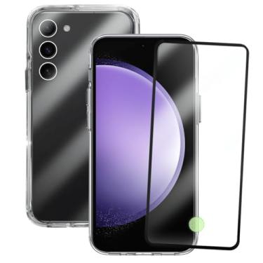 Imagem de Kit Proteção Compatível Samsung Galaxy S23 FE Capinha Clear Case Space Transparente com Película de Vidro 3D