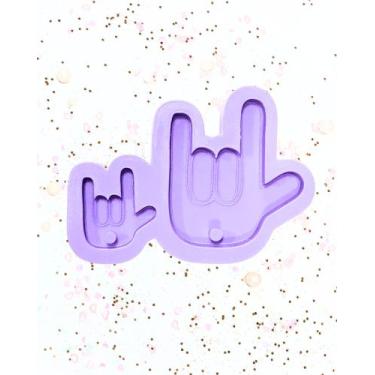 Imagem de R692 Molde de silicone chaveiro Te Amo libras resina decorar - Confeit