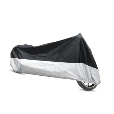 Imagem de TUCKBOLD Capa protetora de chuva L 190T para motocicleta preta + prata 218 cm para Yamaha Automotive Parts