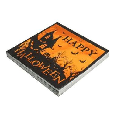 Imagem de Guardanapo Papel Decorado Happy Halloween Metalizado - 20 un - Silverf