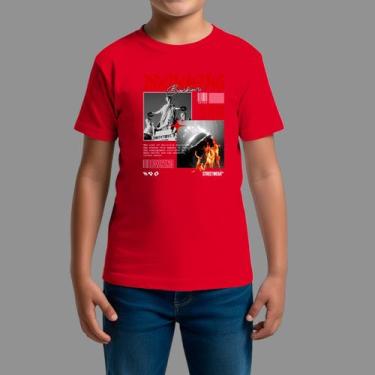 Imagem de Camisetas Infatil Básica Masculina Moda De Rua Gola Redonda Drow - Rod