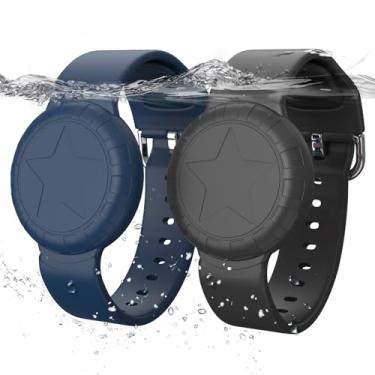 Imagem de Pulseira impermeável para AirTag para crianças (pacote com 2), silicone macio para pulseira oculta AirTag, rastreador GPS leve com Apple para pulseira de relógio AirTag, para suporte de Airtag para