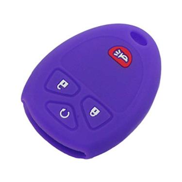 Imagem de Capa protetora de silicone Segaden compatível com CHEVROLET BUICK GMC 4 botões chave remota Fob CV4607 roxo profundo