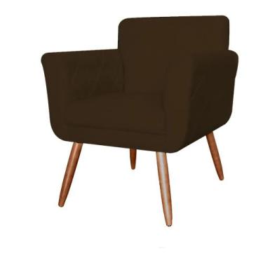Imagem de Kit Com 2 Poltronas Cadeiras Isabella Estofadas Corano Marrom - INCASA