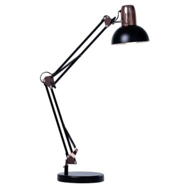 Imagem de Luminária de Mesa Articulada Premium Grande Abajur de Tomada Quarto Sala Base e Garra (Preto)