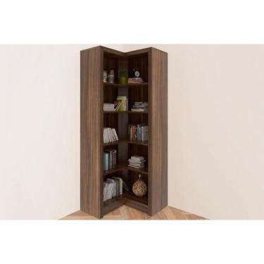 Imagem de Guarda Roupa Closet Solteiro ME4132 c/ 4 Prateleiras Nogal - Tecno Mob