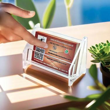 Imagem de Expositor porta cartão de visitas em acrílico premium 4mm - CENTAURI A