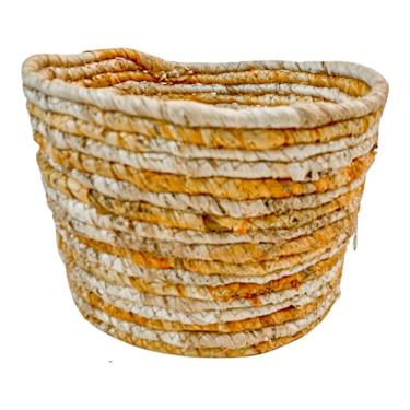 Imagem de Cesto decorativo fibra vegetal (bege amarelo) P