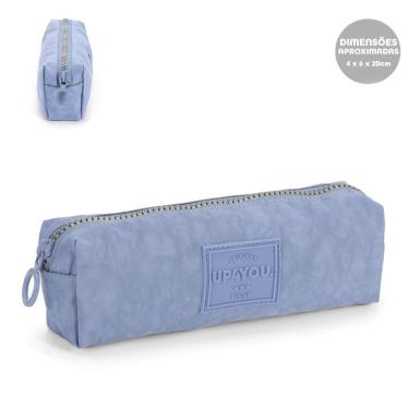 Imagem de Estojo Escolar 1 Divisória Crinkle Azul Claro Up4You Luxcel